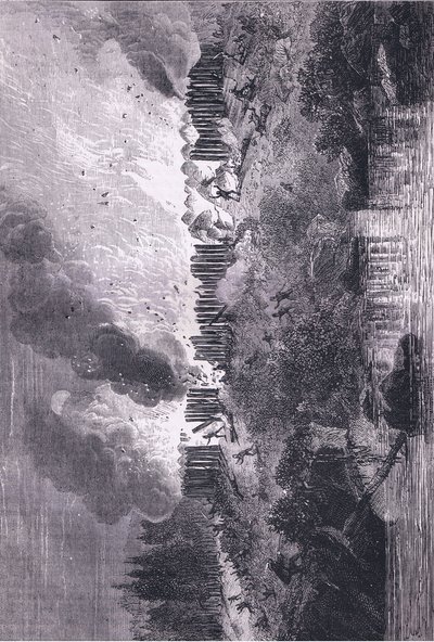 Attaque sur le fort Pequot, illustration de l