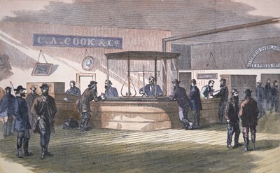 Banque à San Francisco, vers 1860 - American School