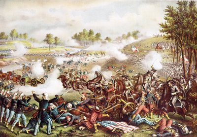 Bataille de Bull Run, 21 juillet 1861, publié en 1889 - American School