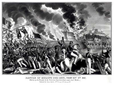 Bataille de Molino del Rey, combattue le 8 septembre 1847, pub. par James Baillie, 1848 - American School