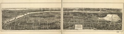 Vue aérienne de la partie des 23e et 24e arrondissements de la ville de New York, à l