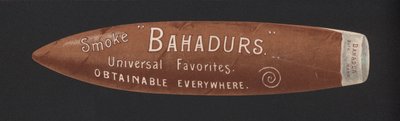 Marque-page publicitaire pour les cigares Bahadur - American School