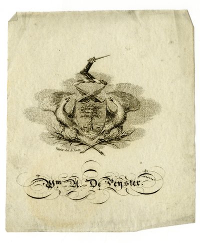 Ex-libris de William Axtell De Peyster (1793-1856), c.1840 - American School