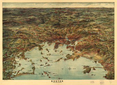 Boston et ses environs, vers 1905 - American School