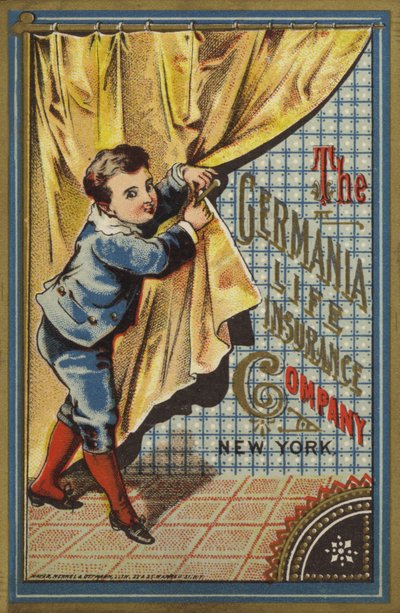 Garçon ouvrant un rideau - American School