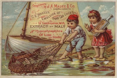 Garçon tirant un filet de pêche - American School