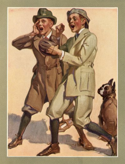 Garçons jouant au baseball dans la rue dans les années 1920 - American School