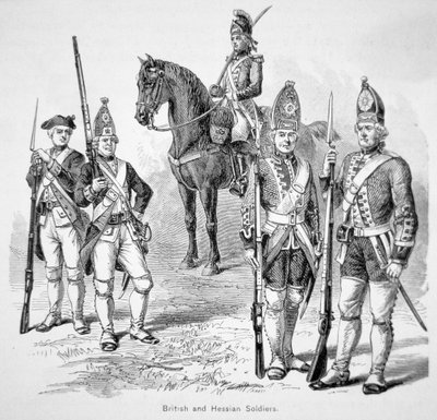 Soldat britannique et hessois, pendant la guerre d