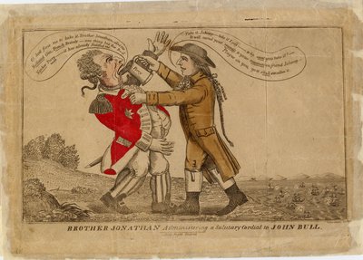 Brother Jonathan administrant un cordial salutaire à John Bull - American School