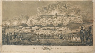 Incendie de Washington par les Britanniques, 24 août 1814, publié par I. Ryland - American School