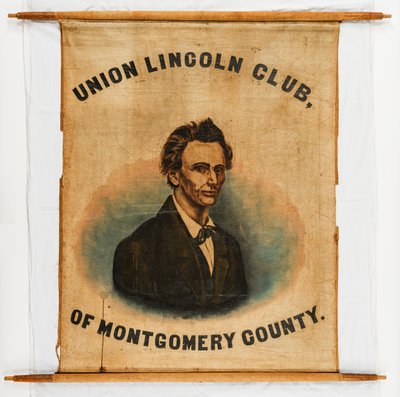 Bannière de campagne pour Abraham Lincoln, comté de Montgomery - American School