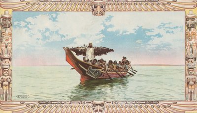 Canoë avec une fête nuptiale Kwakiutl par Edward S. Curtis - American School