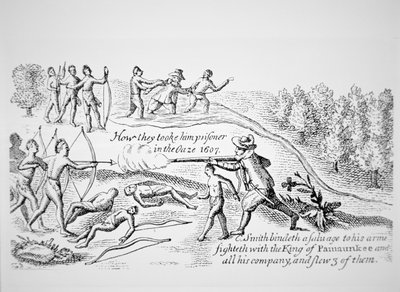 Le capitaine John Smith capturé par les Indiens, de 