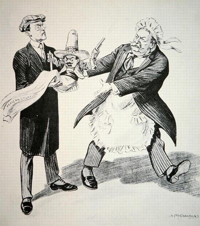 Caricature représentant le président William H. Taft (1857-1930) remettant la 