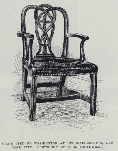 Chaise utilisée par George Washington lors de son inauguration, New York - American School