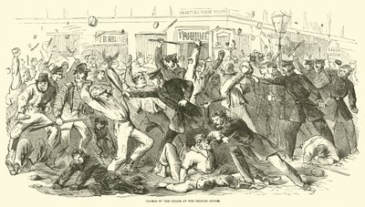 Charge de la police au bureau du Tribune, juillet 1863 - American School