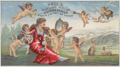 Chérubins brossant les cheveux de la dame - American School