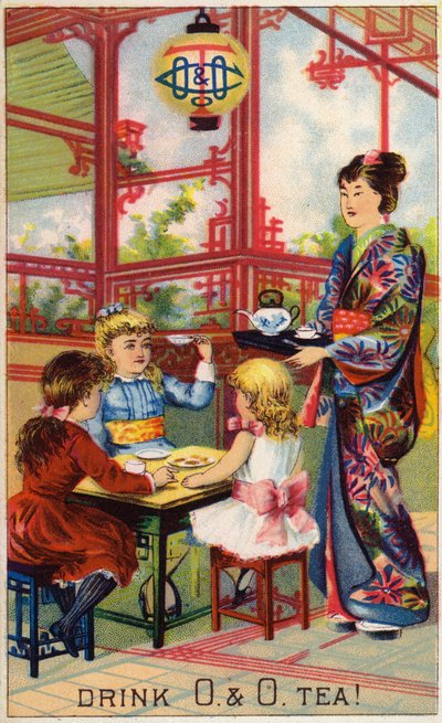 Enfants à la cérémonie du thé japonaise - American School