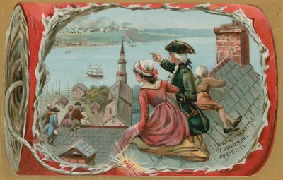Enfants regardant la bataille de Bunker Hill, 17 juin 1775 - American School
