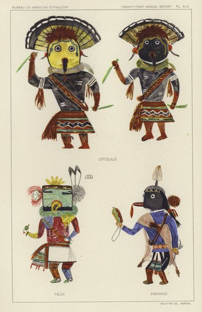 Citulilu, Teuk, Pakwabi (lithographie couleur) - American School