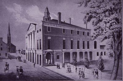 Hôtel de ville, Wall Street, New York en 1790 - American School