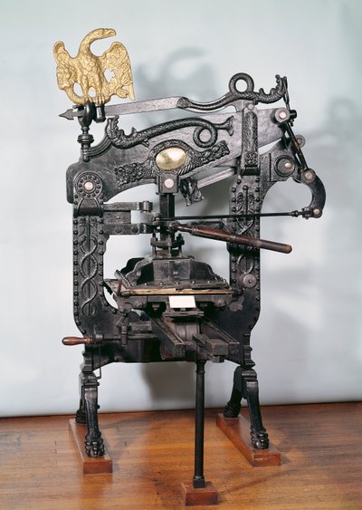 Presse à imprimer Columbia, fabriquée par Clymer et Dixon, 1837 - American School