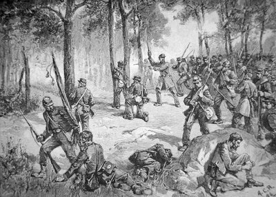 Attaque confédérée à la bataille de Gettysburg - American School
