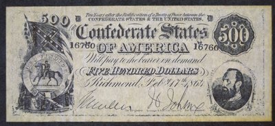 Billets de banque confédérés (lithographie) - American School