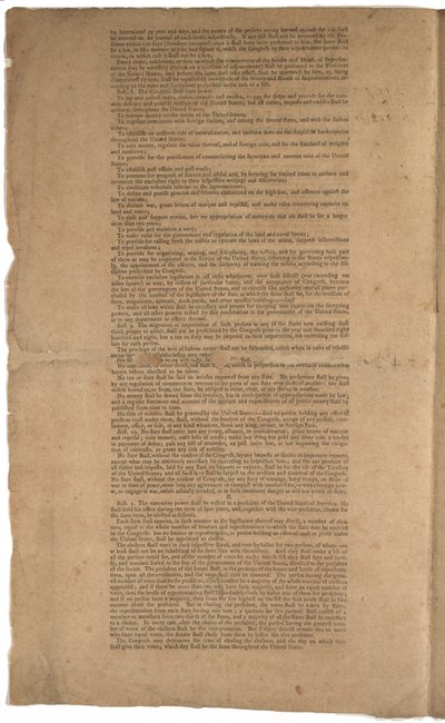 Constitution, première impression, imprimée par Dunlap & Claypoole, 17-19 septembre 1787 - American School