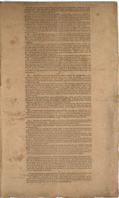Constitution, première impression, imprimée par Dunlap & Claypoole, 17-19 septembre 1787 - American School