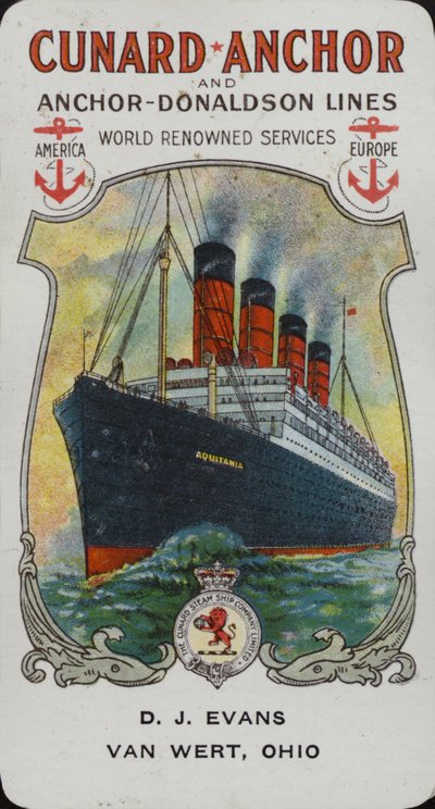 Navire Cunard - Aquitania - American School