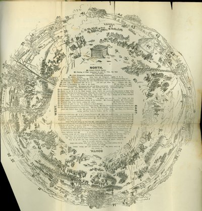 Carte dépliante cyclorama détaillant l