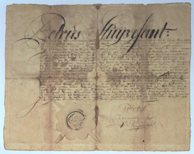 Acte signé par Peter Stuyvesant, Directeur Général de la Nouvelle-Néerlande, 15 mai 1664 - American School