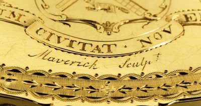 Détail de la boîte de la liberté de John Jay - American School