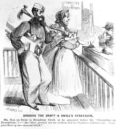Éviter la conscription - Une stratégie de dandy, de Frank Leslies Illustrated Newspaper, 19 septembre 1863 - American School