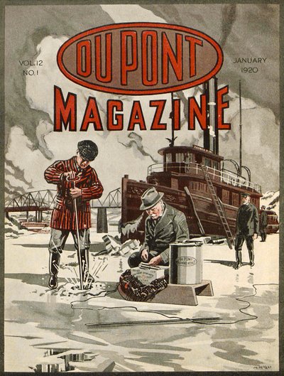 Dynamite DuPont, couverture du DuPont Magazine, janvier 1920 - American School