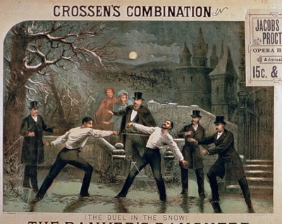 Duel dans la neige, affiche pour La Fille du Banquier, avec Crossens Combination à l