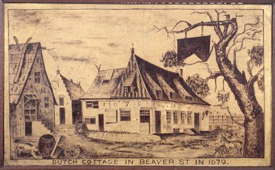 Cottage hollandais dans Beaver Street en 1679, vers 1853 - American School
