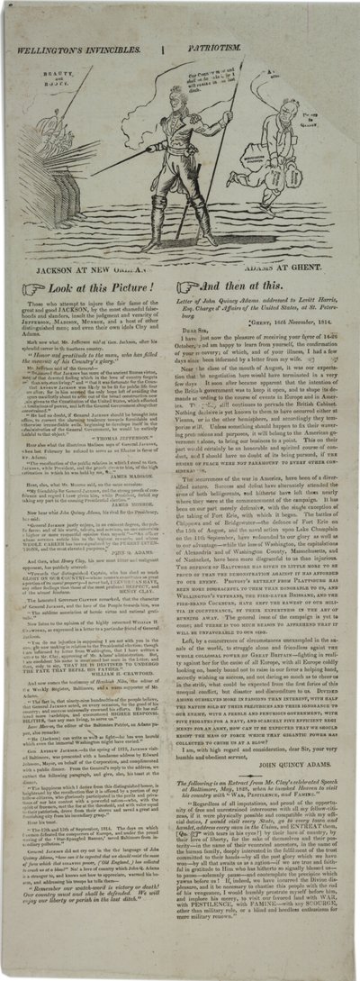 Affiche électorale avec des Américains éminents, 1828 - American School