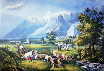 Émigrants traversant les plaines - American School
