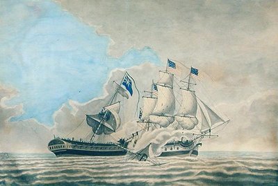 Engagement entre la frégate américaine Constund et le H.M.S. Guerriere - American School