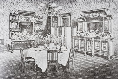Salle à manger familiale de la Maison Blanche dans les années 1890, Washington D.C., États-Unis d