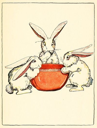 Flopsy, Mopsy et Cotton-Tail ont mangé du pain, du lait et des mûres pour le dîner, 1916 - American School