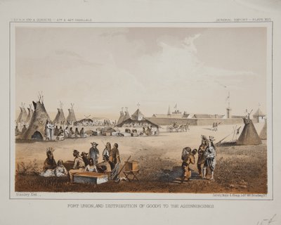 Fort Union et distribution de biens aux Assiniboines - American School