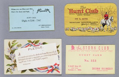 Quatre cartes de speakeasy - American School
