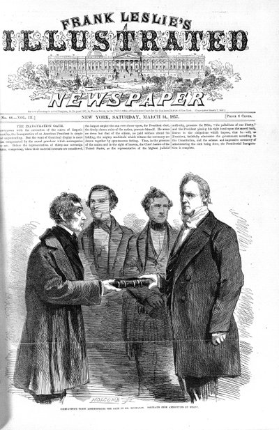 Première page de Frank Leslies Illustrated Newspaper, 14 mars 1857 - American School