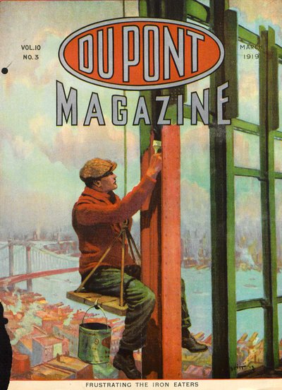Frustrer le mangeur de fer, couverture du DuPont Magazine, mars 1919 - American School