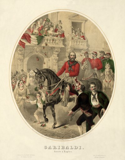 Garibaldi, entrée à Naples, pub. 1860 - American School