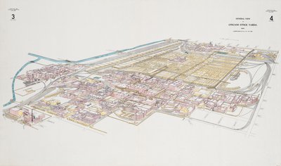 Vue générale des abattoirs de Chicago - American School