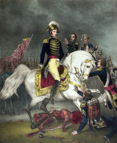 Le général William Henry Harrison à la bataille de Tippecanoe en 1811 - American School